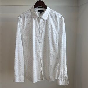 Banana Republic Men's Untucked Fit White Button-Down Shirt